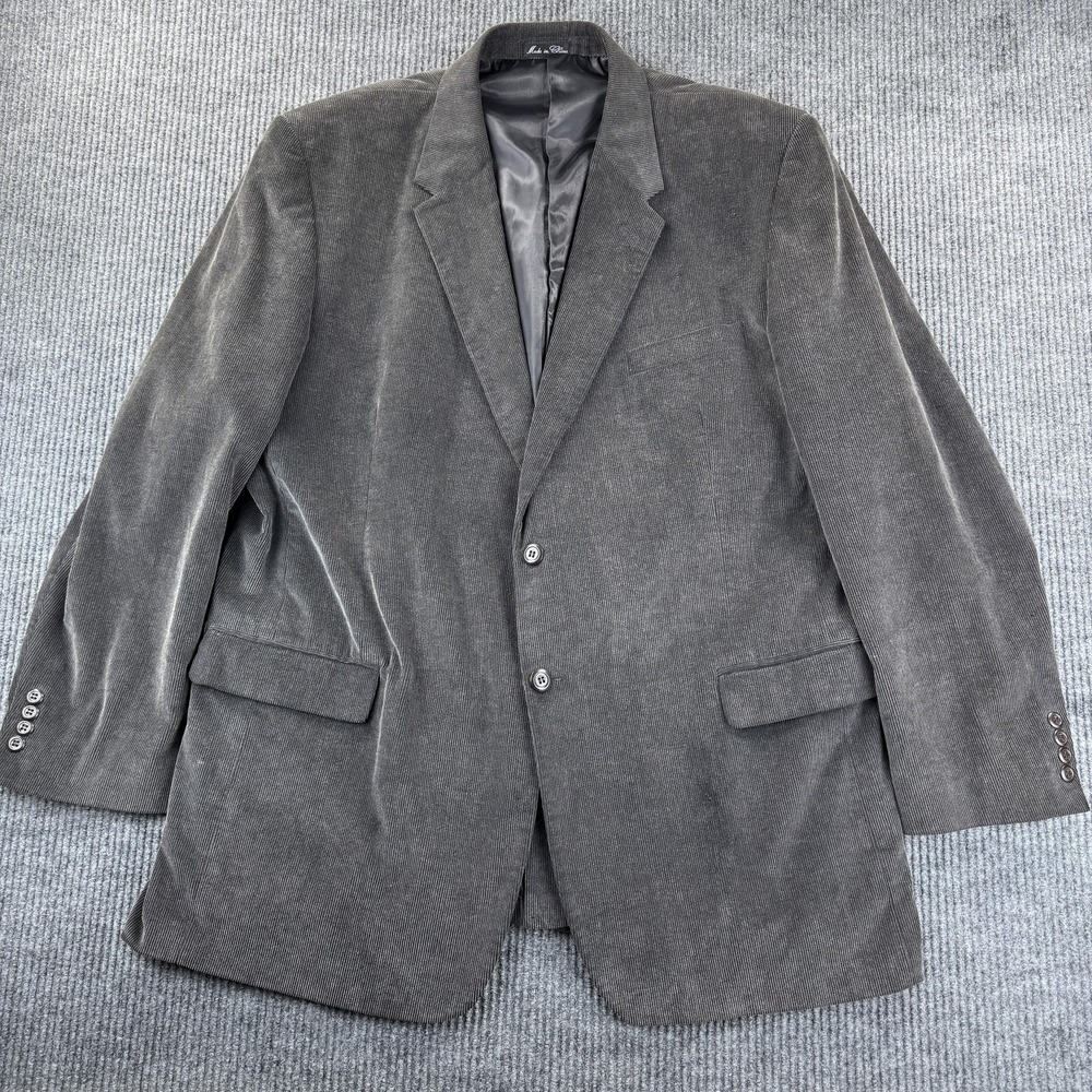 Calvin America Blazer Mens‎ 48L Gray Corduroy Sport Coat 2 Button Notch Lapel